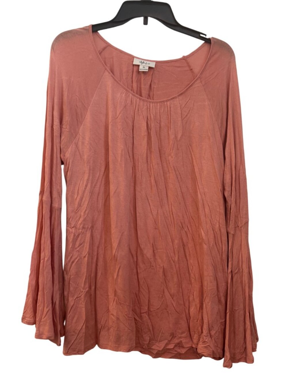 Style & Co Womens XL Coral Bell Sleeve Tunic Top Lightweight Flowy Blouse